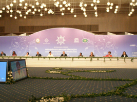 First Lady of Azerbaijan Mehriban Aliyeva opening Baku Forum 2008